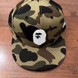 A Bathing Ape BAPE Green Camo Fitted Hat 7 3/4