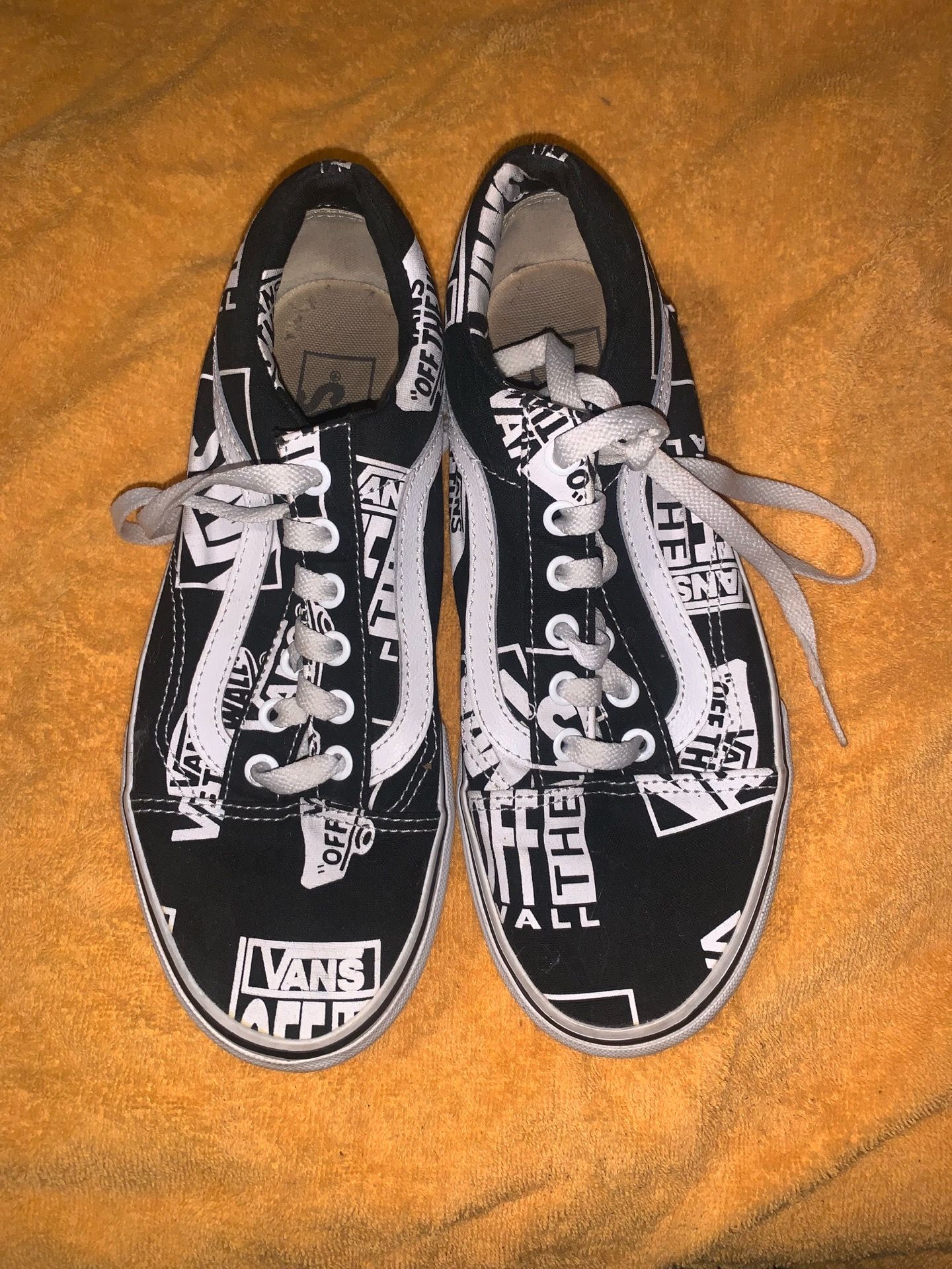 Vans black with white logos