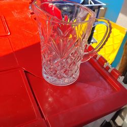 This 1960s Anchor Hocking Depression Glass Creamer Pitcher features a beautiful Pressed Pineapple Design.