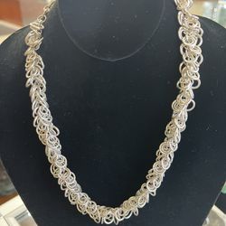 Vintage Sterling Silver Byzantine Necklace