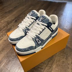 Louis Vuitton LV Trainer Monogram Denim white Blue 