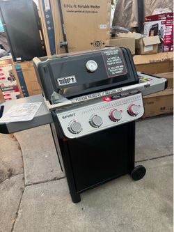 Spirit E-325 3-Burner Propane Gas Grill in Black with Powerful Boost Burners