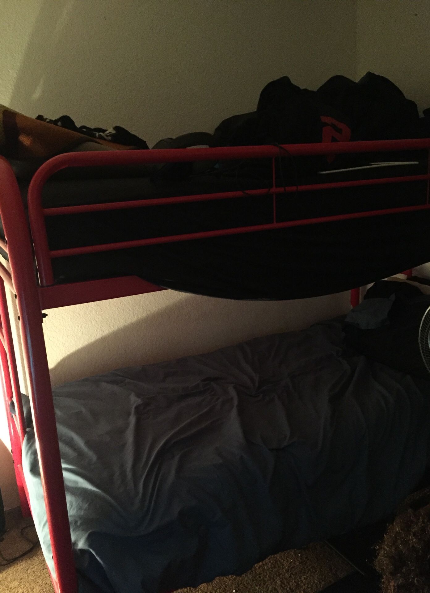 Bunk bed excellent condition free my son is getting a bigger single bed now the top bunk bed nobody sleeps in he’s the only child