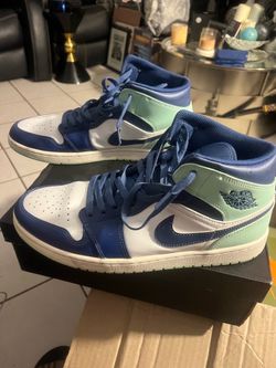 Size 11.5 Nike Air Jordan 1 Mid US Men's  Mystic Navy Mint Foam/White