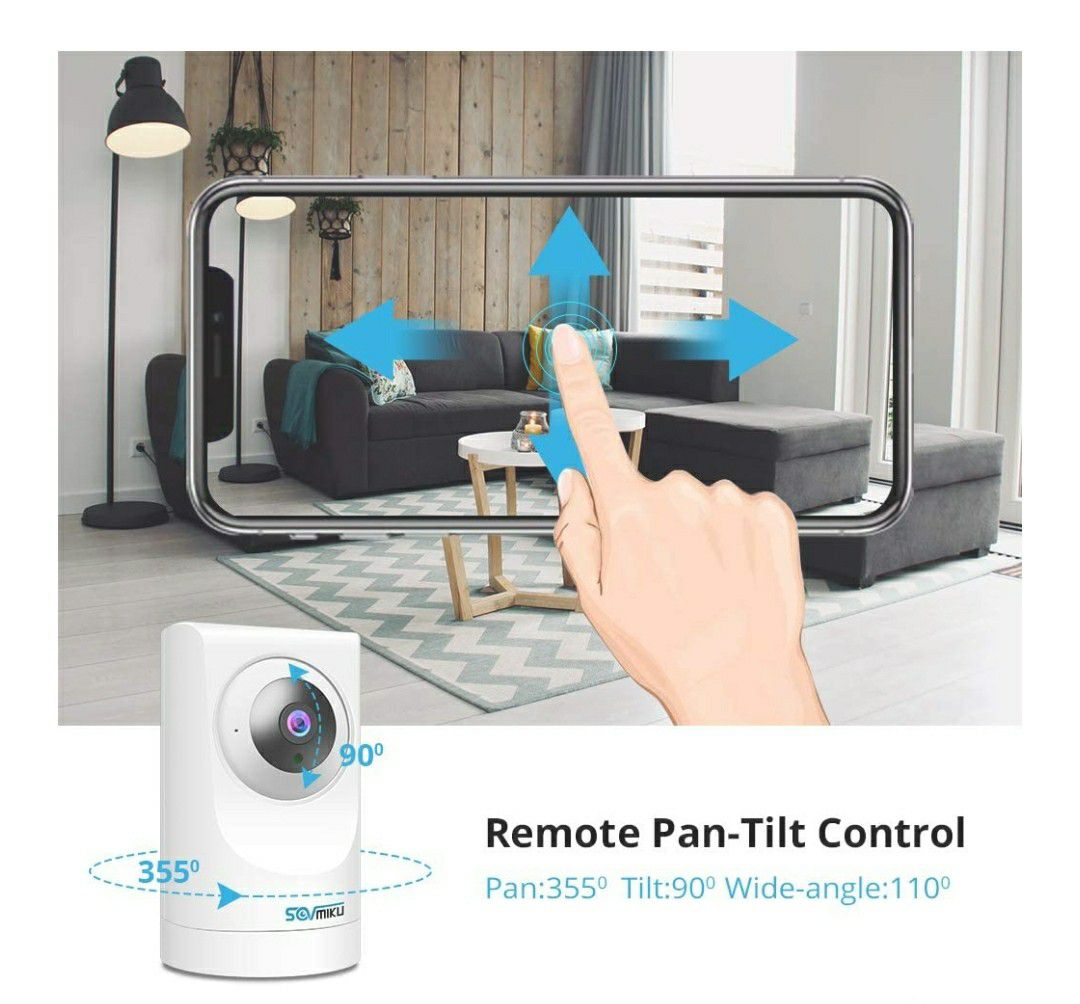 Indoor WiFi Camera 1080p FHD Home Wireless Security Camera 360 Viewing Indoor Baby pet Monitor