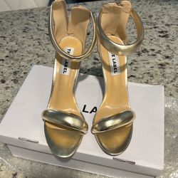 The Label Gold Heels Size 11