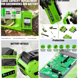 40V 6.0Ah Battery Replacement for Greenworks 40V Lithium ion 292 Compatible with G-MAX 40 Volt Cordless Power Tools (6.0Ah 1Pack)  Battery Spe