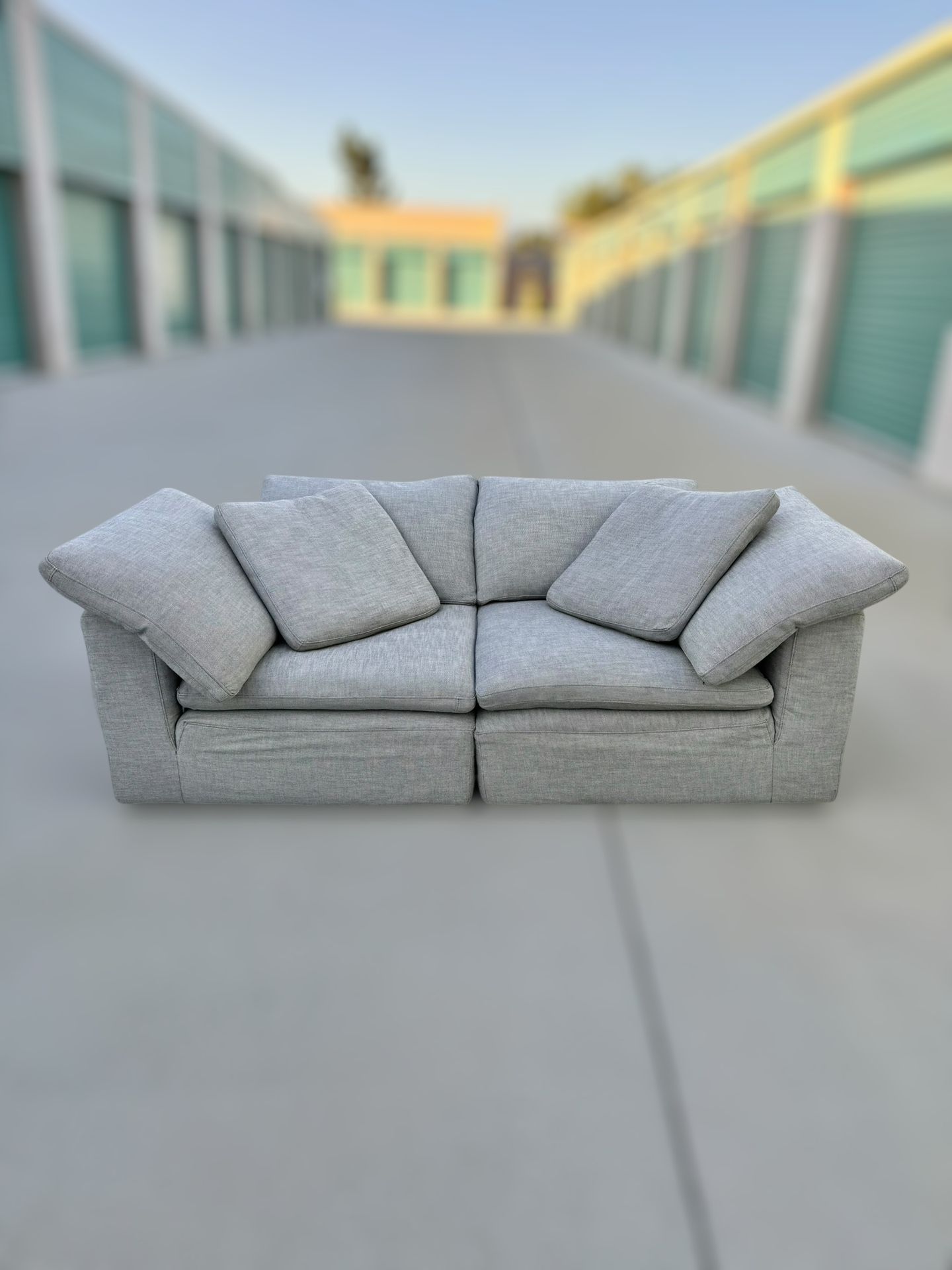 Restoration Hardware Gray 2 Piece Cloud Sectional Sofa Couch - π WE DELIVER & FINANCE πΈ