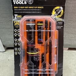 Klein Tools KNECT Quad-12 Heavy-Duty Impact Flip Sockets, SAE, 6-Piece