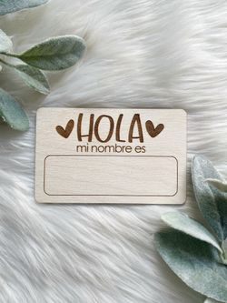 Baby Announcement Sign - Mi Nombre Es 