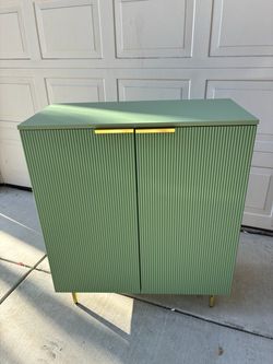 Brand new Green Fluted Two-Door Storage Cabinet