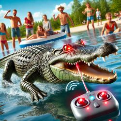 Title: “Remote-Controlled LED-Eyed Crocodile Toy – Fun for Kids and Adults