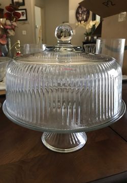 Glass cake tray