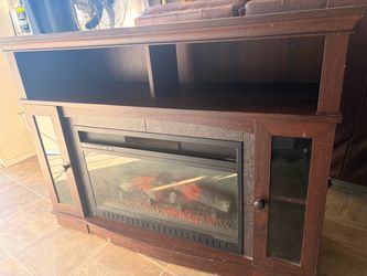 TV stand with fireplace. No heat.
