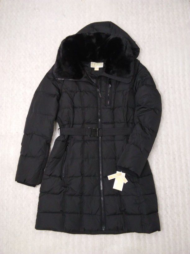 MICHAEL KORS puffer coat. Size S women's long warm jacket. Black. Brand new with tags. Retail $350