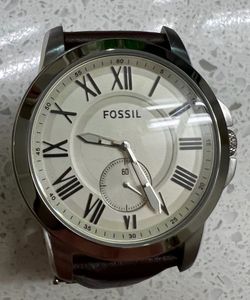 Vintage Fossil Grant Brown Leather Band Watch FS4963