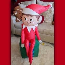 •RARE• Christmas Gemmy 3.5 ft. LED Airblown Inflatable Elf on The Shelf. Christmas Yard Decor❗️LAST ONE AVAILABLE ❗️🎅🎄✨️