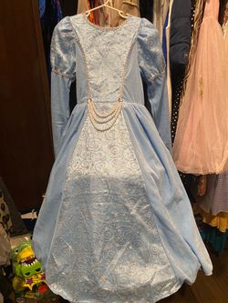 Dream Play Imagine Light Blue Velour Princess Dress Costume W/ Loop