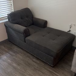 Grey Cushioned Chair