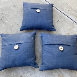 3 Outdoor Blue Pillows