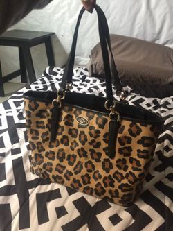 Coach Tote Leopard Purse Bag Designer
