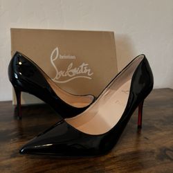 Christian Louboutin so Kate 120 Black Patent Pumps/heels 38