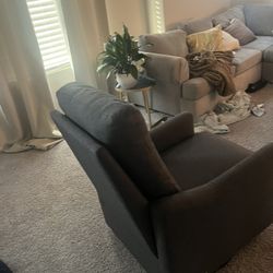 Grey Fabric Rocking Chair 