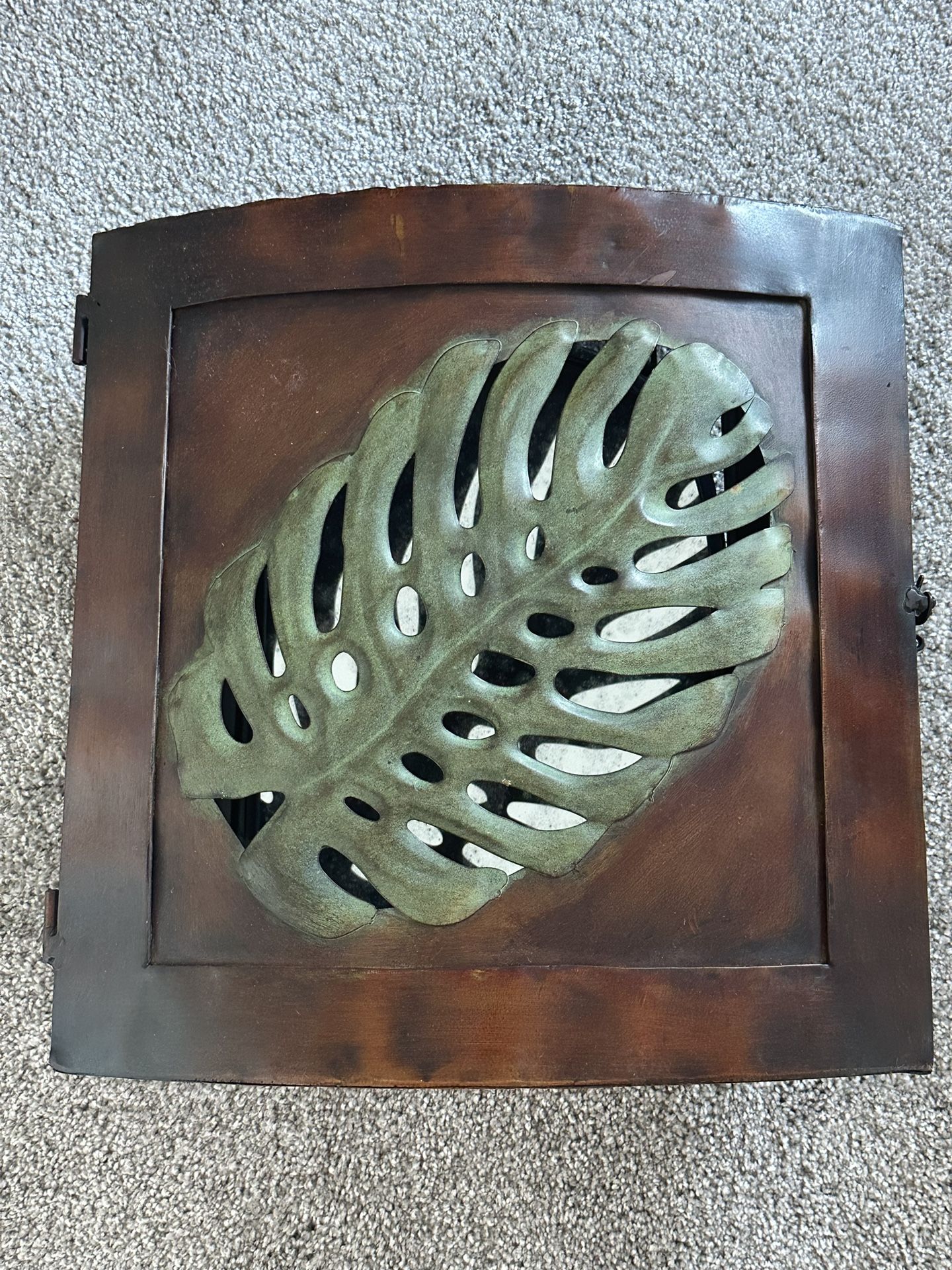 Metal Leaf With Candle Holder