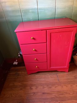 Red kids drawer