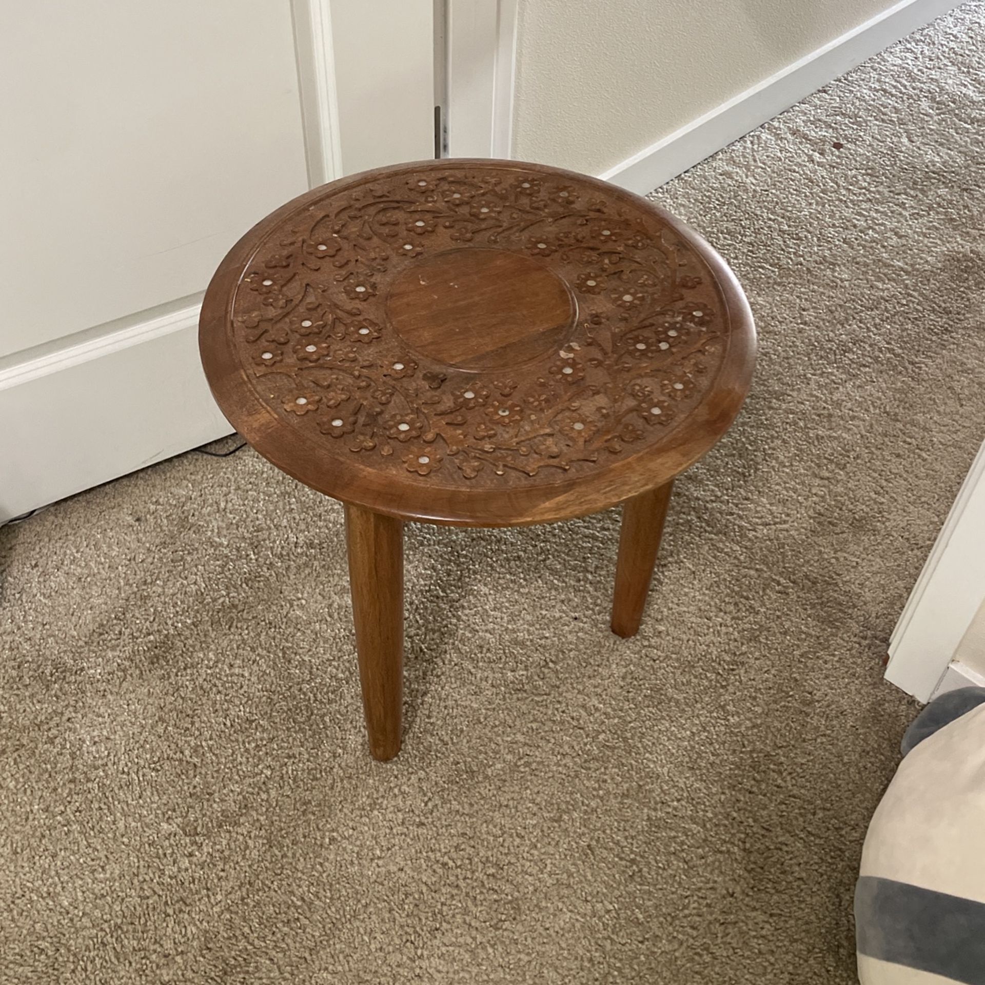 Wooden Round Carved Table
