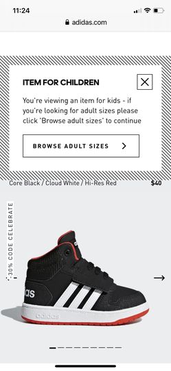 ADIDAS HOOPS 2.0 MID SHOES SIZE 7 FOR CHILDREN BRAND NEW