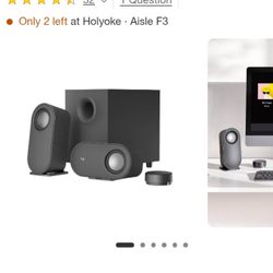 Computer Speaker And Subwoofer Set Up 