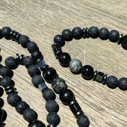 🎁 Men’s Gemstone Jewelry Set – Bracelet + Necklace | Energy + Protection  