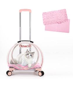 Rolling Pet Carrier with Clear Bubble Window