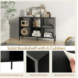 Costway 6 Cube Storage Shelf Organizer Bookcase Square Cubby Cabinet Bedroom Natural