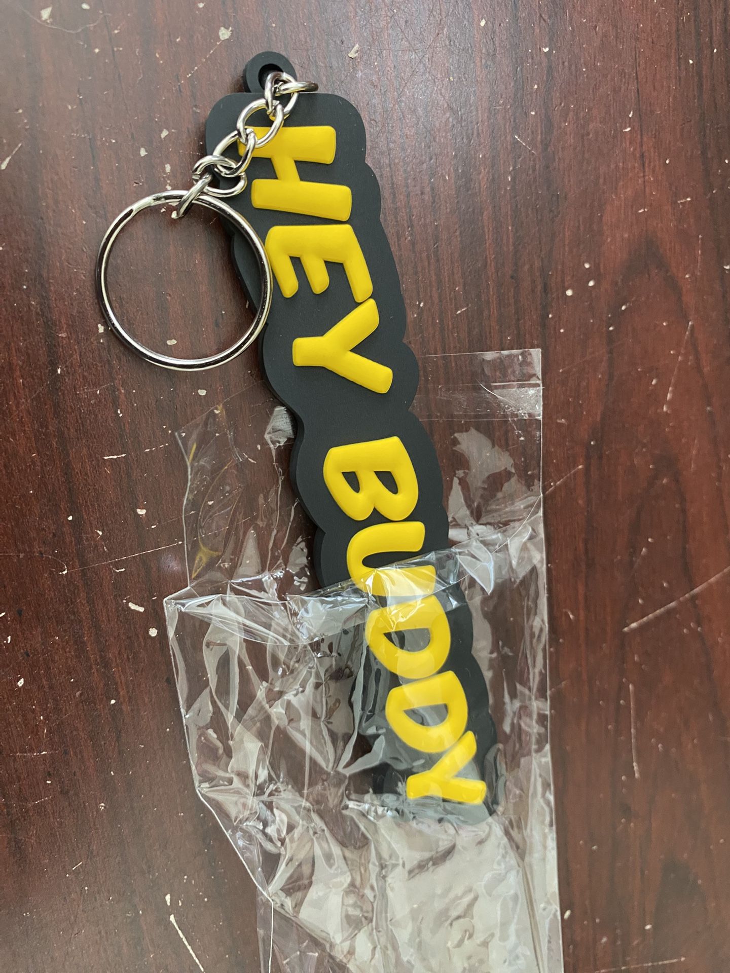 “Hey Buddy” Keychain #rubber #pop #lettering