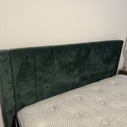 Green Velvet Headboard