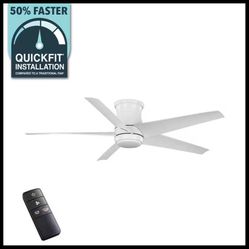 54” White Color Changing Integrated LED Indoor/Outdoor White Ceiling Fan with Light Kit With Remote 