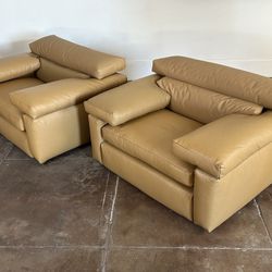 Vintage 1970s Erasmo Leather Chairs For B & B Italia (One left)