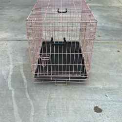 Pink dog cage