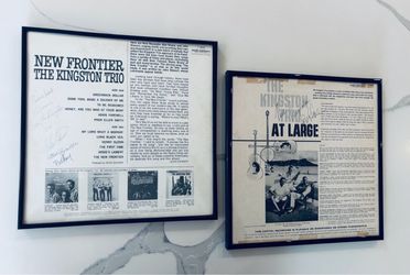 Lot of 2 signed and framed classic Kingston Trio record albums.