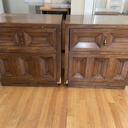 Large Mid century side tables. Needs to be restored.  40.00 each.