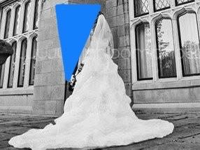 Private Label By G Custom Petite Wedding Gown w/Veil & Tie Corset. As Is. See Details.