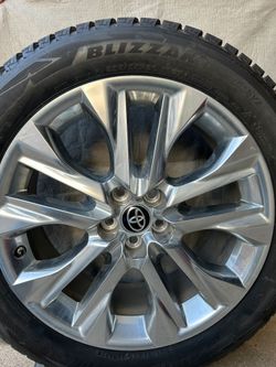 Toyota OEM 20" Wheels + Bridgestone Blizzak DM-V2 Snow Tires (Set of 4) 235/55R20
