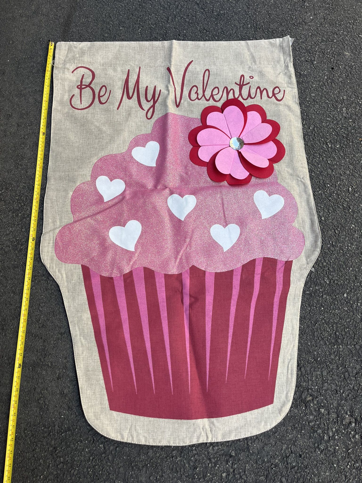 Be My Valentine Double Sided 28x40 Burlap Flag