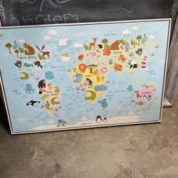 Kids World Map  Canvas