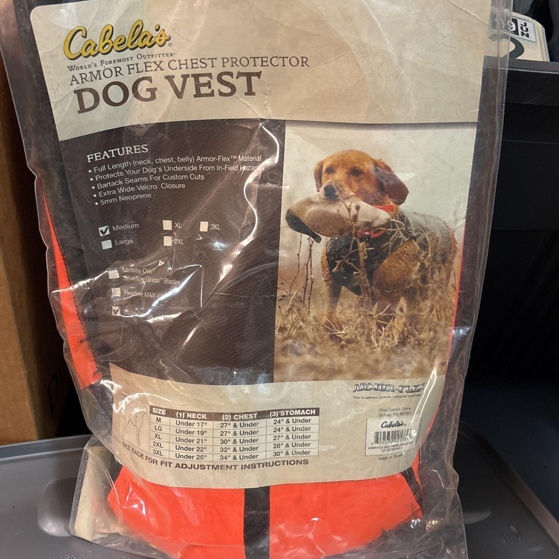 Dog Vest Armor-Flex Chest Protector Cabelas Brand