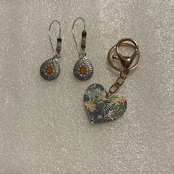 Earring And Keychain Jewelry Set 