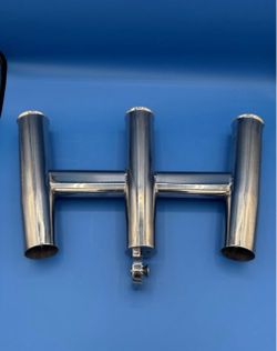 Amarine-made 3 Tube Silver Highly Polished Stainless Steel Trident Outrigger
