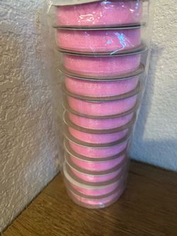 Pink Sheer Organza Ribbon Spools – Set of 10